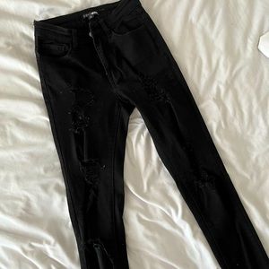 Black pants with holes